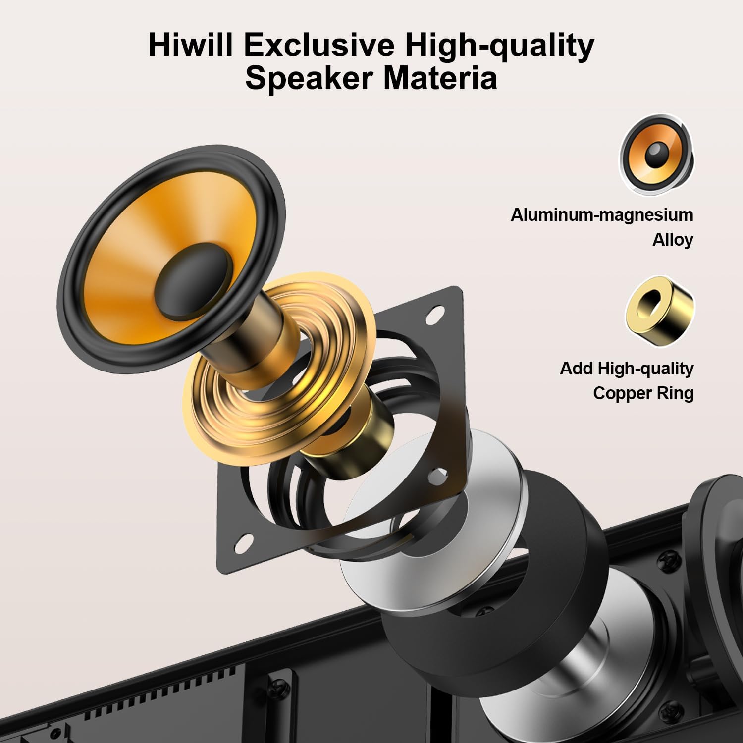 Hiwill 2.1CH Dolby Atmos Soundbar with Subwoofer, 200W Peak Power, Home Theater Sound Bar for Smart TV, Adjustable Treble and Bass, Clear Dialogue, HDMI eARC/ARC/Opt/BT/AUX, HiElite A21 - Image 5