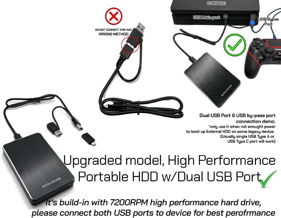 Avolusion X1 1TB USB 3.0 Portable External Gaming Hard Drive (for PS4, Pre-Formatted) HD250U3-X1-1TB-PS - 2 Year Warranty - Image 3