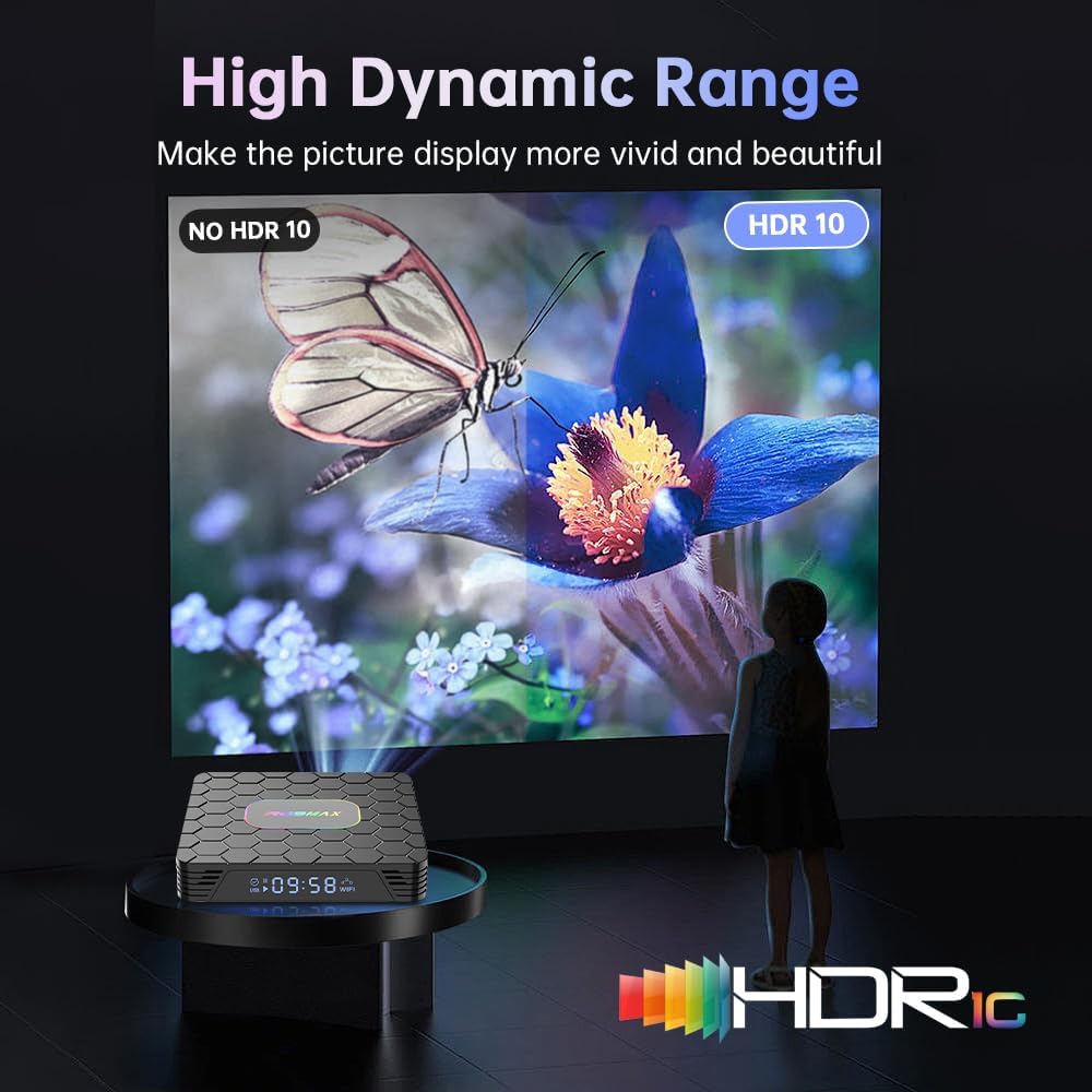 Android 14 TV Box 2025, R69 Max Android Box with 4GB RAM 32GB ROM RK3528 Quad-Core for Smart TV, 8K HD Video Decoding & HDR 10 Video Output ,Support WiFi6 2.4Ghz/5.0Ghz BT 5.0 TV Box - Image 7