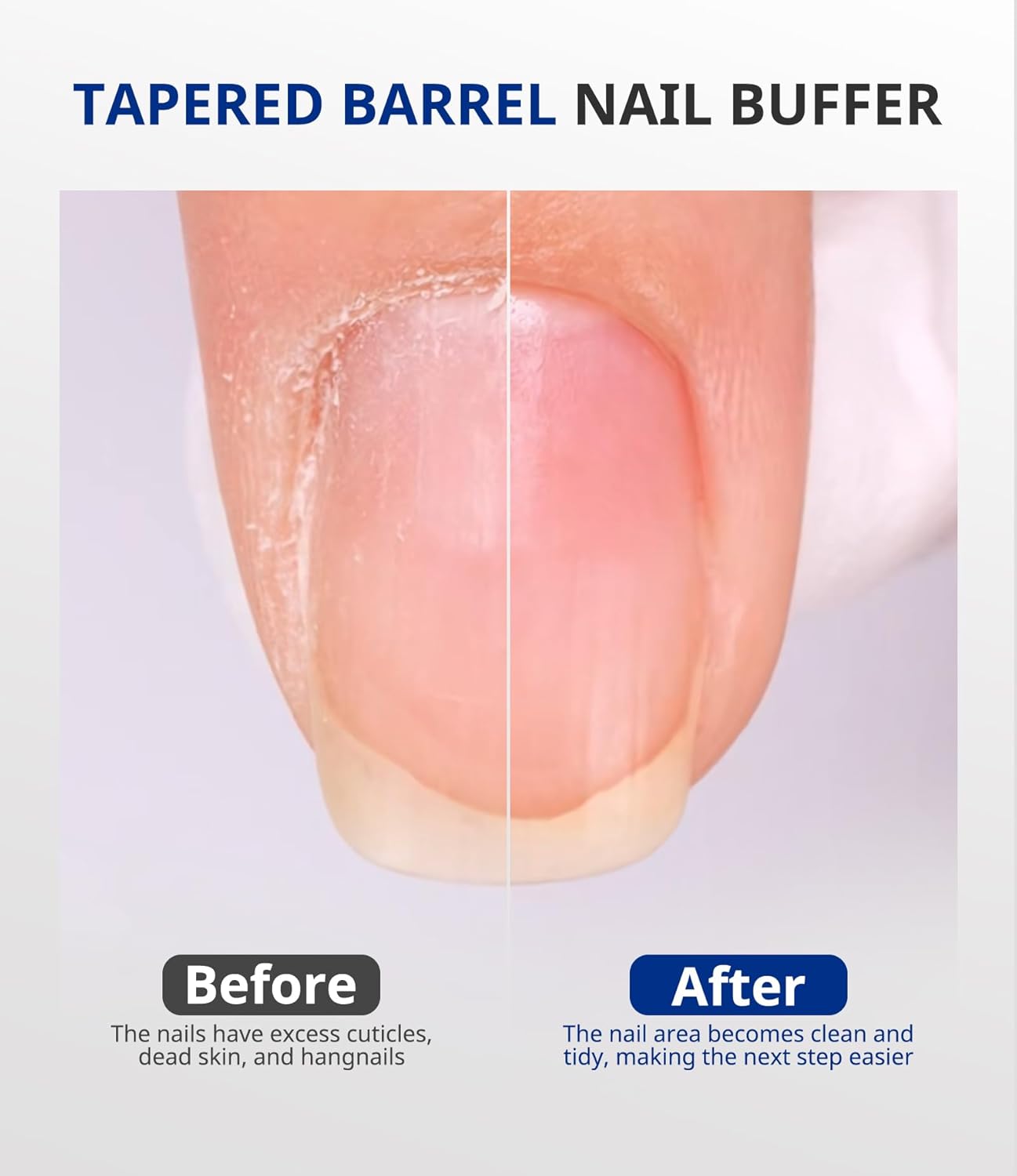 AIRSEE Safety Tungsten Carbide Acrylic Nail Drill Bit Electric Nail Drill File Head Tip for Dead Skin Cleaning Nail Bed File Cuticle Nail Prepare 3/32" 2 Way Tapered Barrel Nail Buffer Bit XF - Image 5