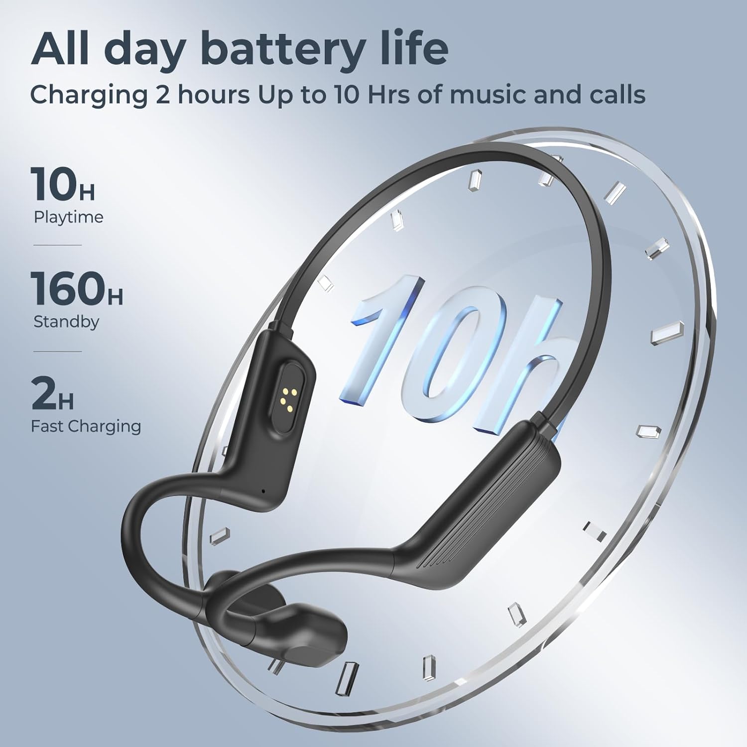 2025 New Bone Conduction Headphones, Open-Ear Wireless Bluetooth 5.4 Swimming Headphones, 32G Memory Sports Earbuds, 10Hrs Playtime,IP68 Waterproof Earbuds for Sports, Running, Cycling - Image 7