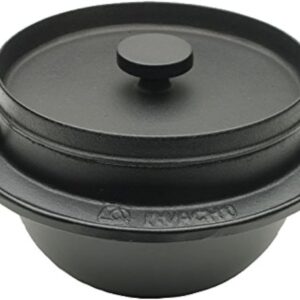 Iwachu 410-719 Japanese Cast Iron Gohan Nabe Rice Cooker, Black