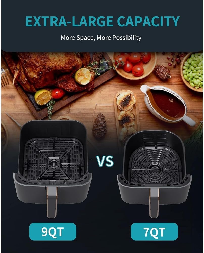 Extra-Large 9-Quart 6-in-1 Air Fryer Oven with LCD Touch Control - Image 4