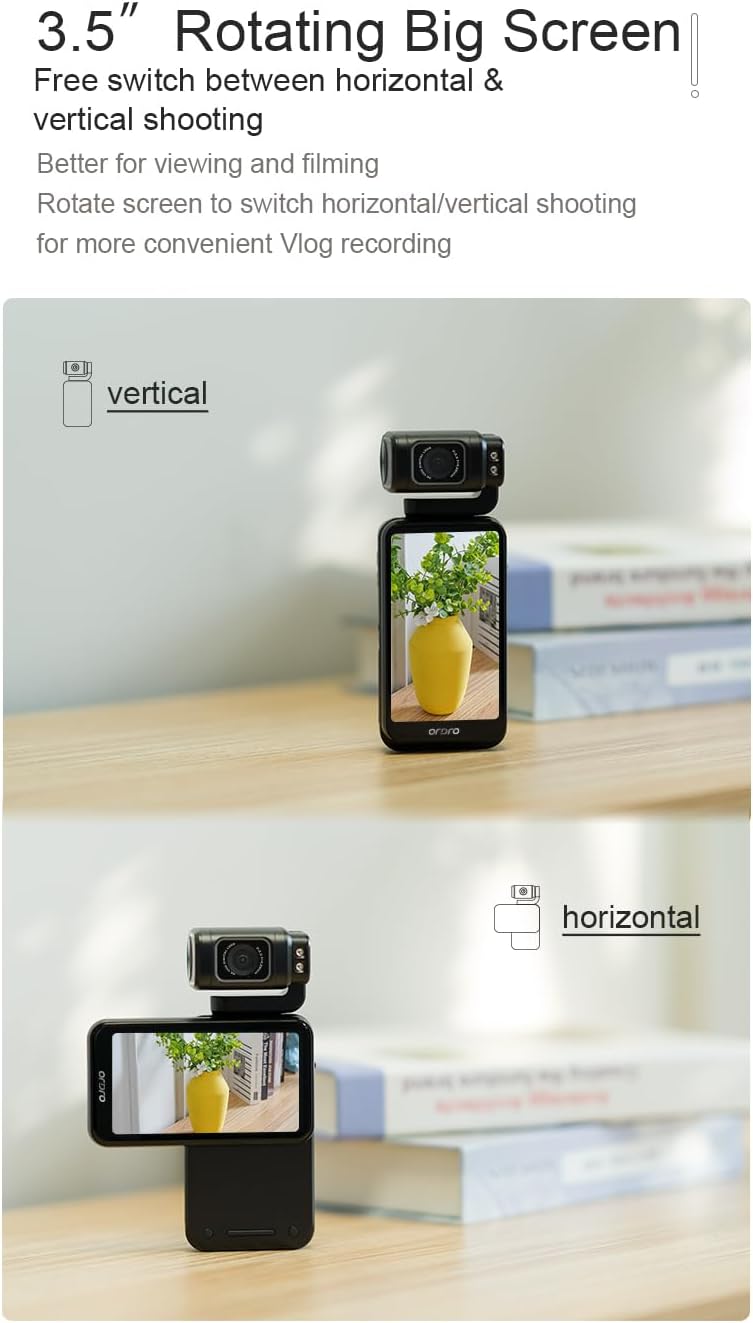 ORDRO M3 Handheld Digital Camera, 5K Video Camcorder 48MP 4K/60fps, 3.5'' Flippable Screen 3250mAh Battery WiFi IR Night Vision Camera for YouTube Vlogs w/64G Card - Image 3