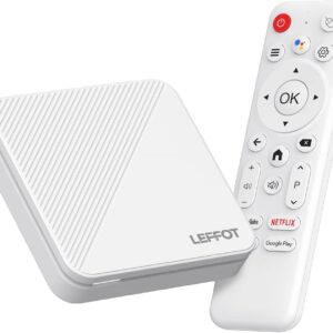 Android 14.0 TV Box 2025, LEFFOT H313 4K Ultra HD Streaming Device for TV, 2GB RAM + 16GB ROM, Smart TV Box with Google Assistant Voice Remote, HDR 10, 2.4G & 5G WiFi 6, Allwinner Quad-Core A53