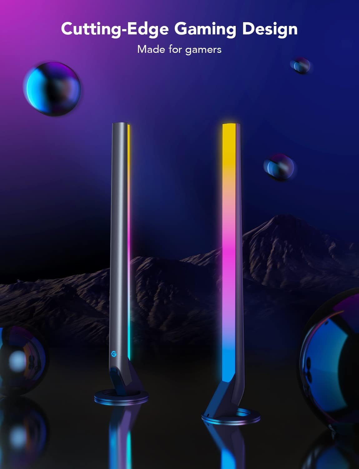 Govee RGBIC Gaming Light Bars H6047 with Smart Controller, Wi-Fi Smart LED Gaming Lights with Music Modes and 60+ Scene Modes Built, Works with Alexa & Google Assistant, Game Room Lights Decor - Image 3