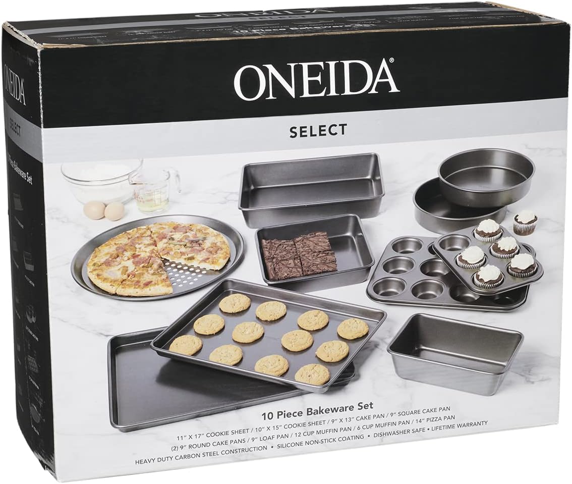 Oneida Select 10 Piece Nonstick Metal Bakeware Set, High-Performance & Dishwasher Safe,Silver - Image 12