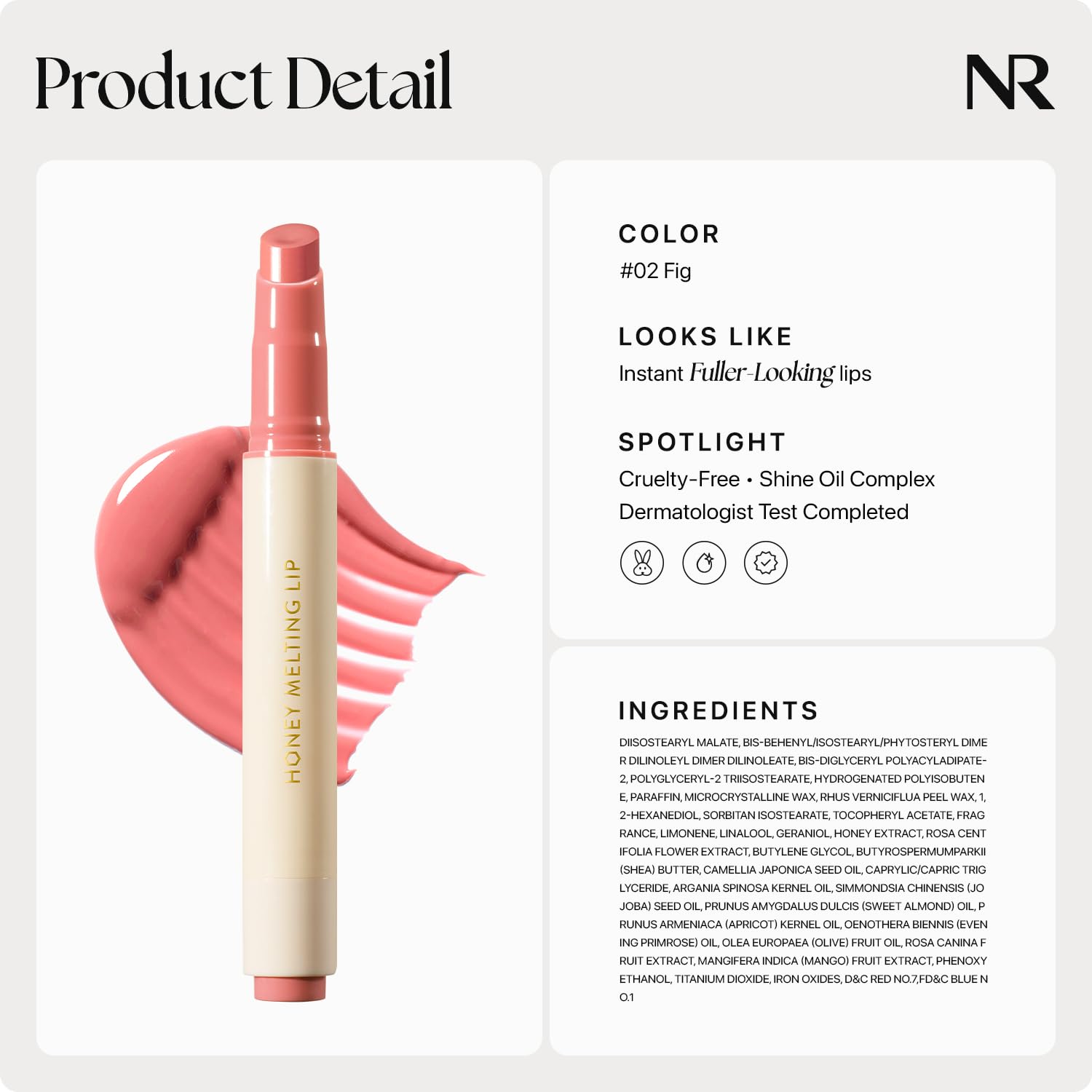 Nature Republic HONEY MELTING LIP (02 FIG) SOFT LIP STICK, Hydrating Gloss, Moisturizing balms, Sheer tint, Shine & Nude, Glowy Finish, korean make up, Stocking Stuffers - Image 7