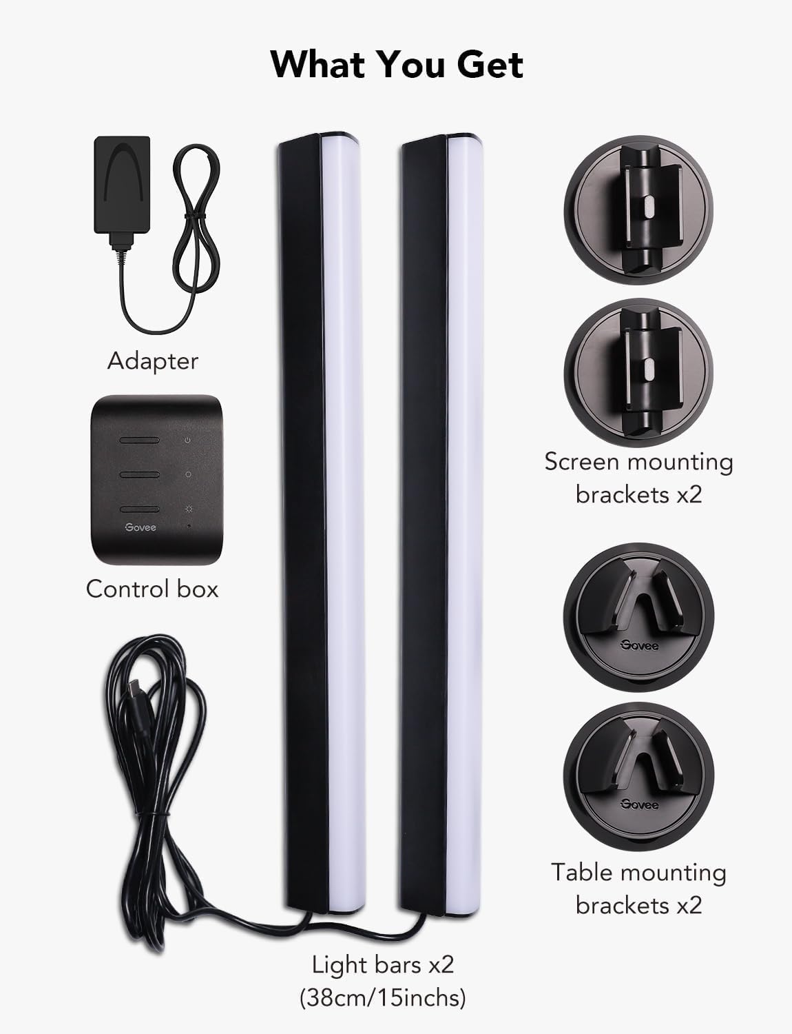 Govee RGBIC Light Bars, 15 Inches WiFi TV Backlight Suitable for 45-70 inch TVs, Smart Light Bars with Multiple Placement Options, Work with Alexa and Google Assistant, Black - Image 8