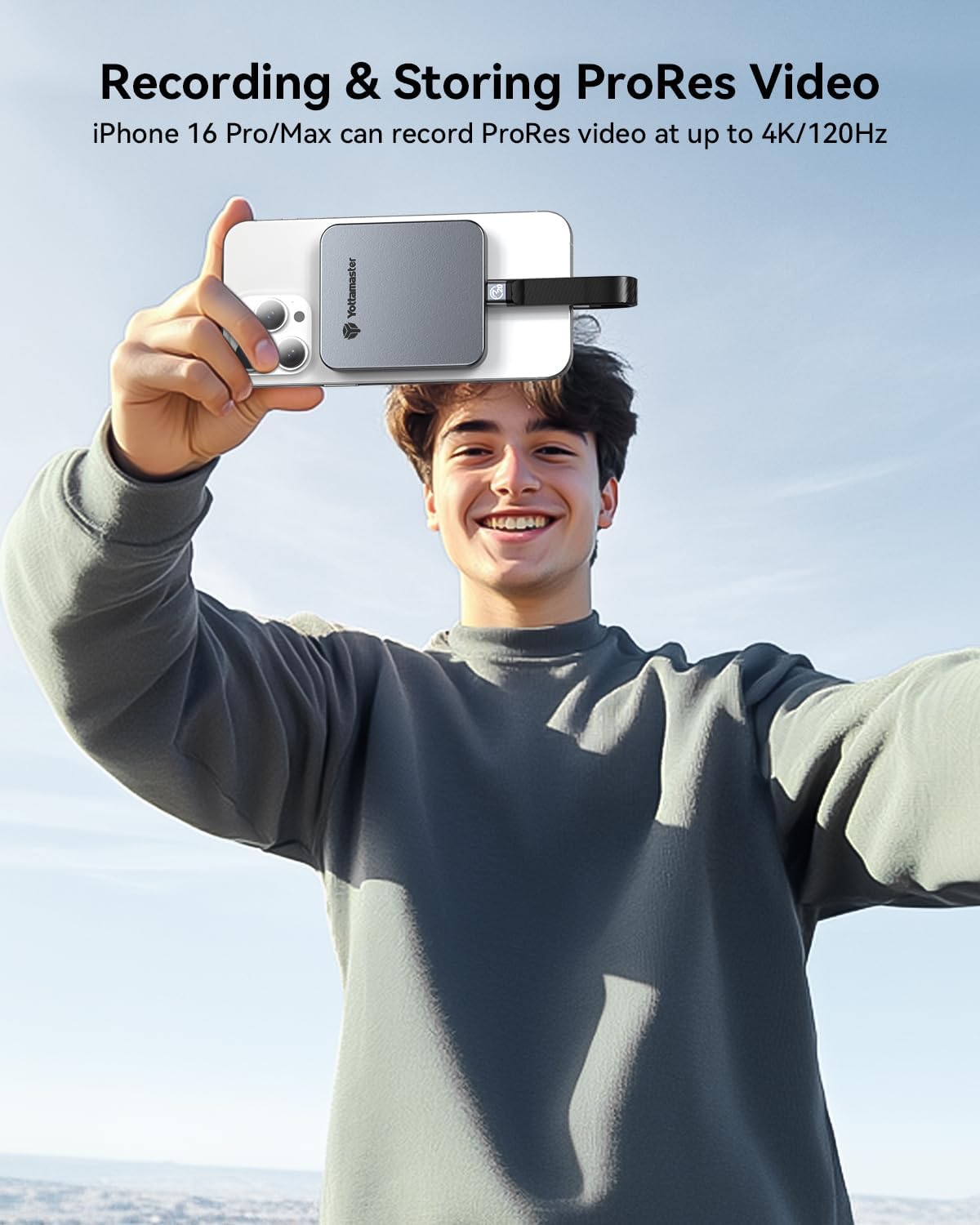 Yottamaster 512GB Magnetic External SSD, Up to 2000MB/s USB 3.2 Gen 2x2 Portable Solid State Drive, Supports 4K ProRes HDR Compatible with iPhone 17/16 Pro Max, Smartphone, Tablet, Laptop - Image 4