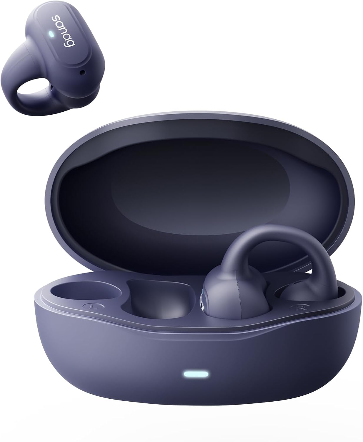 Sanag Z50S 2025 Upgrade Open Ear Free Clip-On Headphones, HiFi Sound Quality True Wireless Bluetooth Earphones, IPX4 Waterproof Sports Earbuds, 56H Playtime OWS Sport Running, App Custom Settings