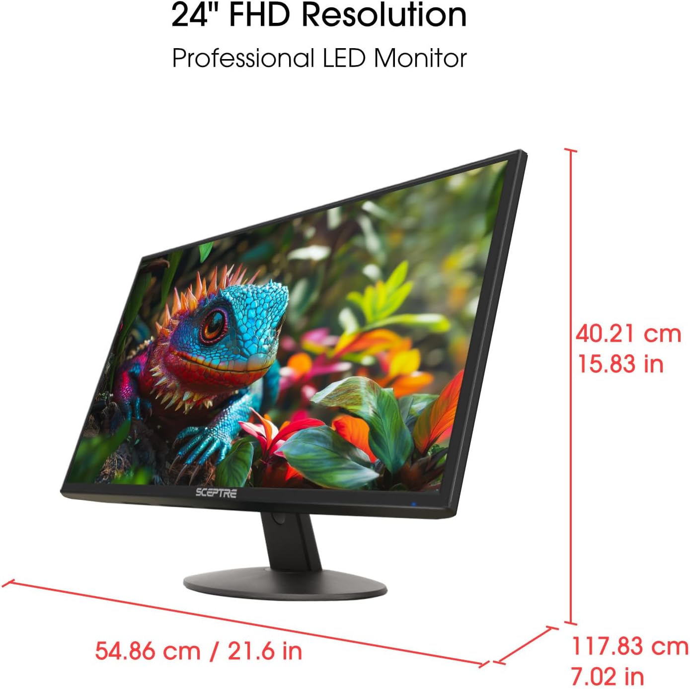 Sceptre New 24-inch Gaming Monitor 100Hz FreeSync 2X HDMI 1X VGA Build-in Speakers, Machine Black 2026 (E248W-FW100TR Series) - Image 2