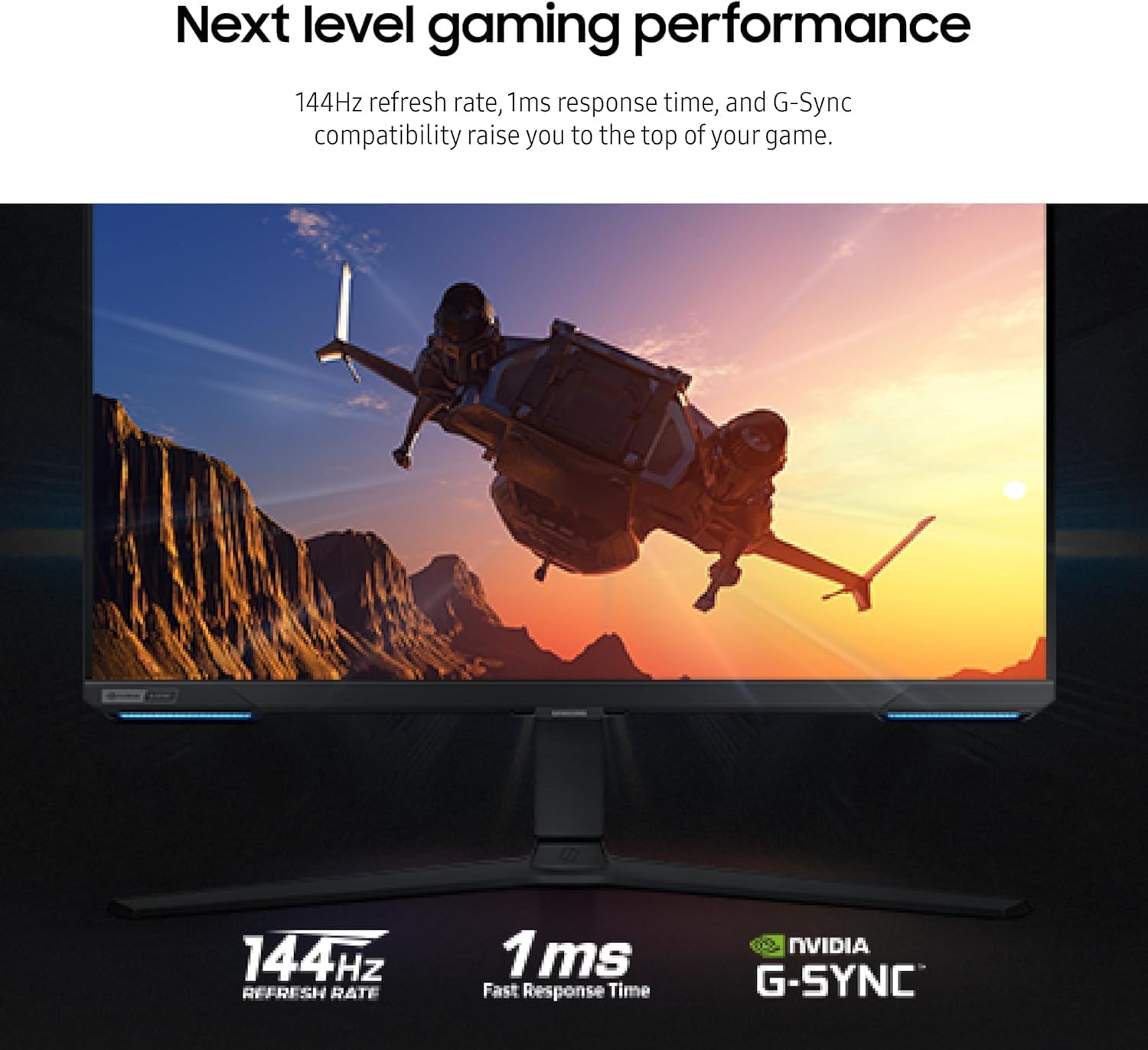 Samsung 28” Odyssey 4K UHD(3840x2160) Gaming Monitor | Smart TV | Game BAR | Built-in Speakers | HDR 400, 144Hz, 1ms | FreeSync Premium Pro Compatible and G-Sync | Wi-Fi 5 | Includes Remote Control - Image 3