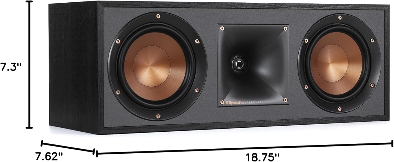 Klipsch R-52C Powerful Detailed Center Channel Home Speaker - Black - Image 2