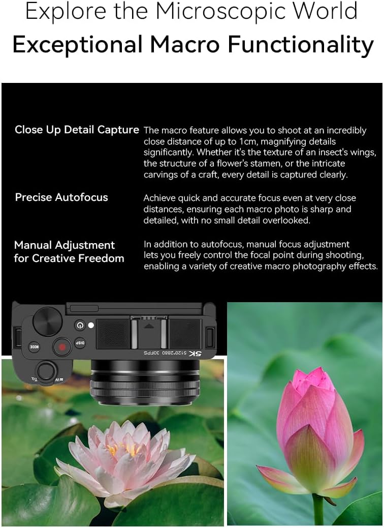 ORDRO 5K Digital Camera for Content Creators and Vloggers, 64MP Vlogging Camera for YouTube, WiFi Cameras for Photography with Flip Touchscreen, Auto-Focus, Wide Angle for Photography, with Stand - Image 8