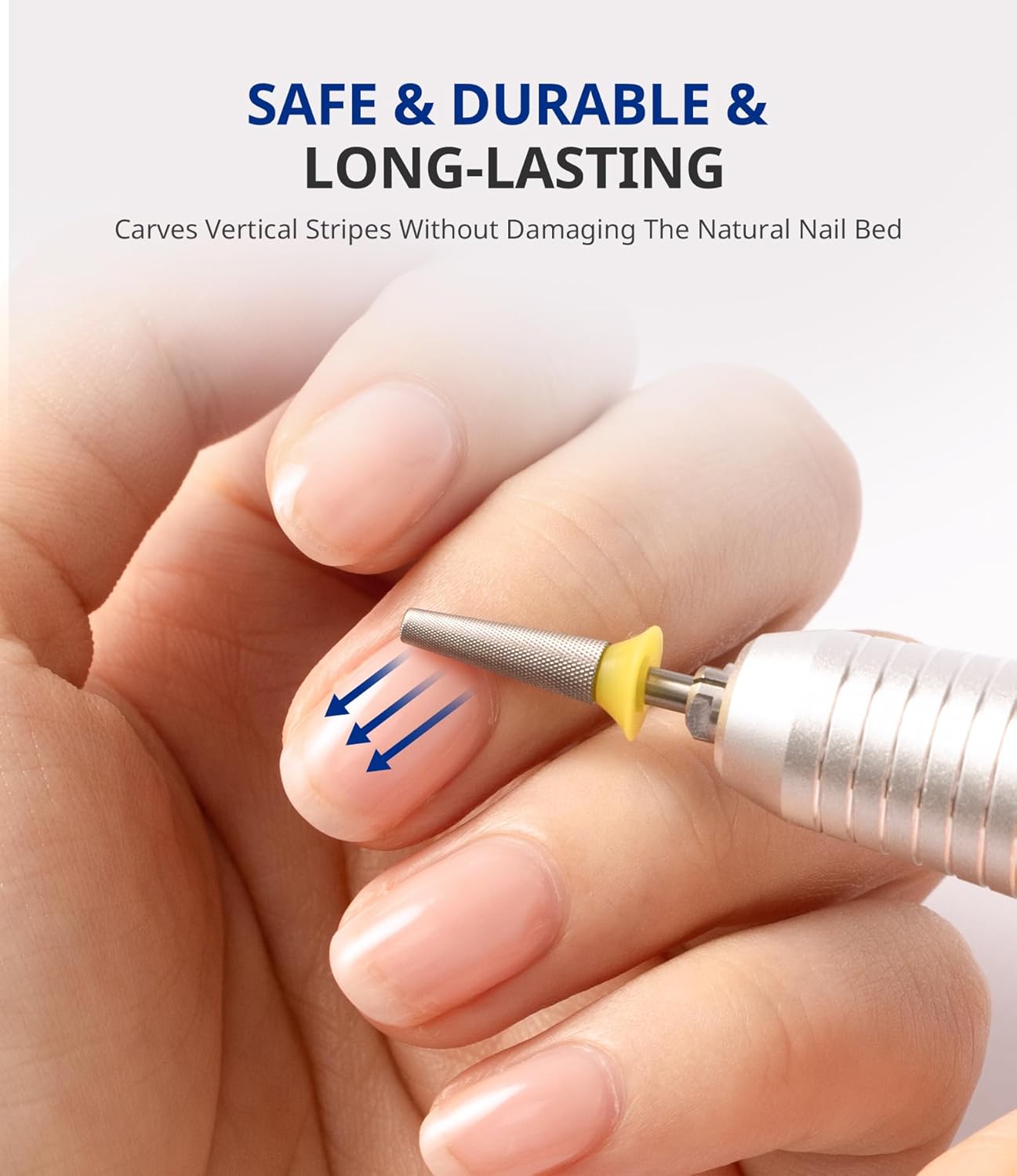 AIRSEE Safety Tungsten Carbide Acrylic Nail Drill Bit Electric Nail Drill File Head Tip for Dead Skin Cleaning Nail Bed File Cuticle Nail Prepare 3/32" 2 Way Tapered Barrel Nail Buffer Bit XF - Image 6