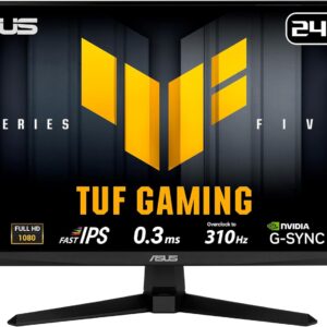 ASUS TUF Gaming Series 5 24.5” 1080P Monitor (VG259QMR5A) – Fast-IPS, 310Hz, 0.3ms, G-SYNC Compatible, FreeSync Premium, Extreme Low Motion Blur Sync, 99% sRGB, DisplayWidget, Gaming AI, 3 yr warranty