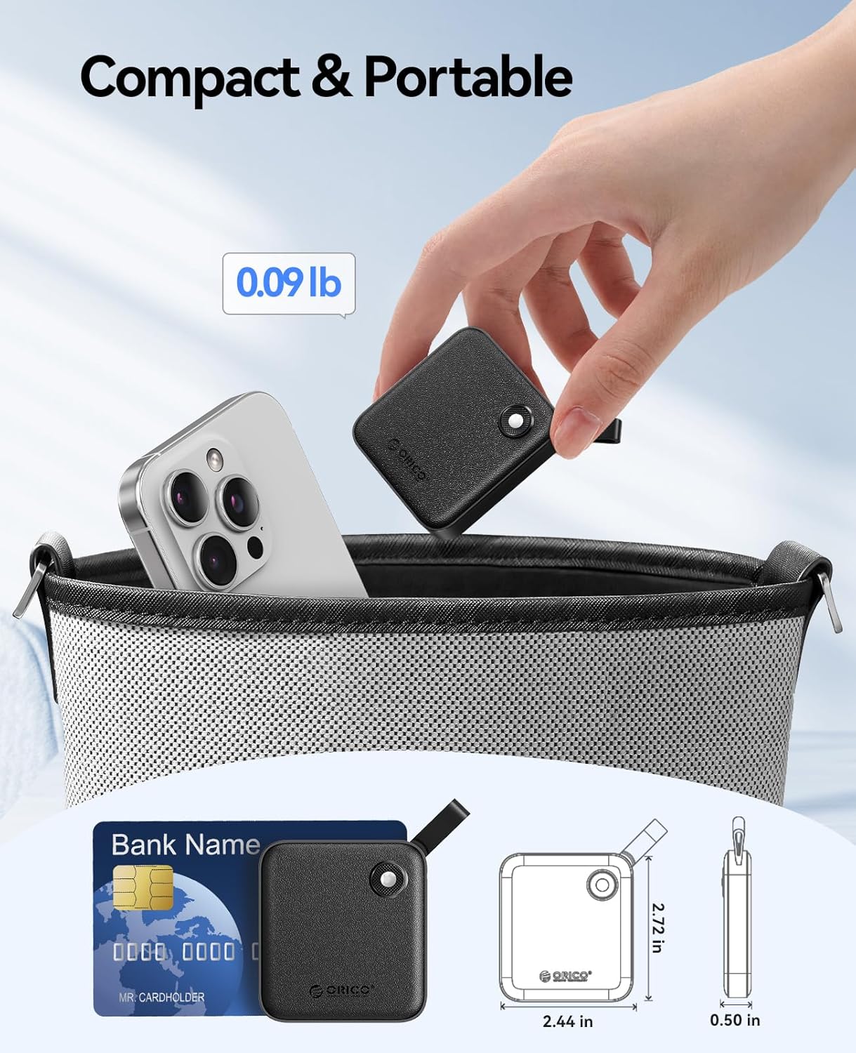 ORICO Portable SSD 256 GB with 2 in 1 USB C Cable, External Solid State Drives, Up to 460MB/s, Status Indicator, Reliable Storage for USB-C Smartphone, Tablet, PC - B5PLUS - Image 5