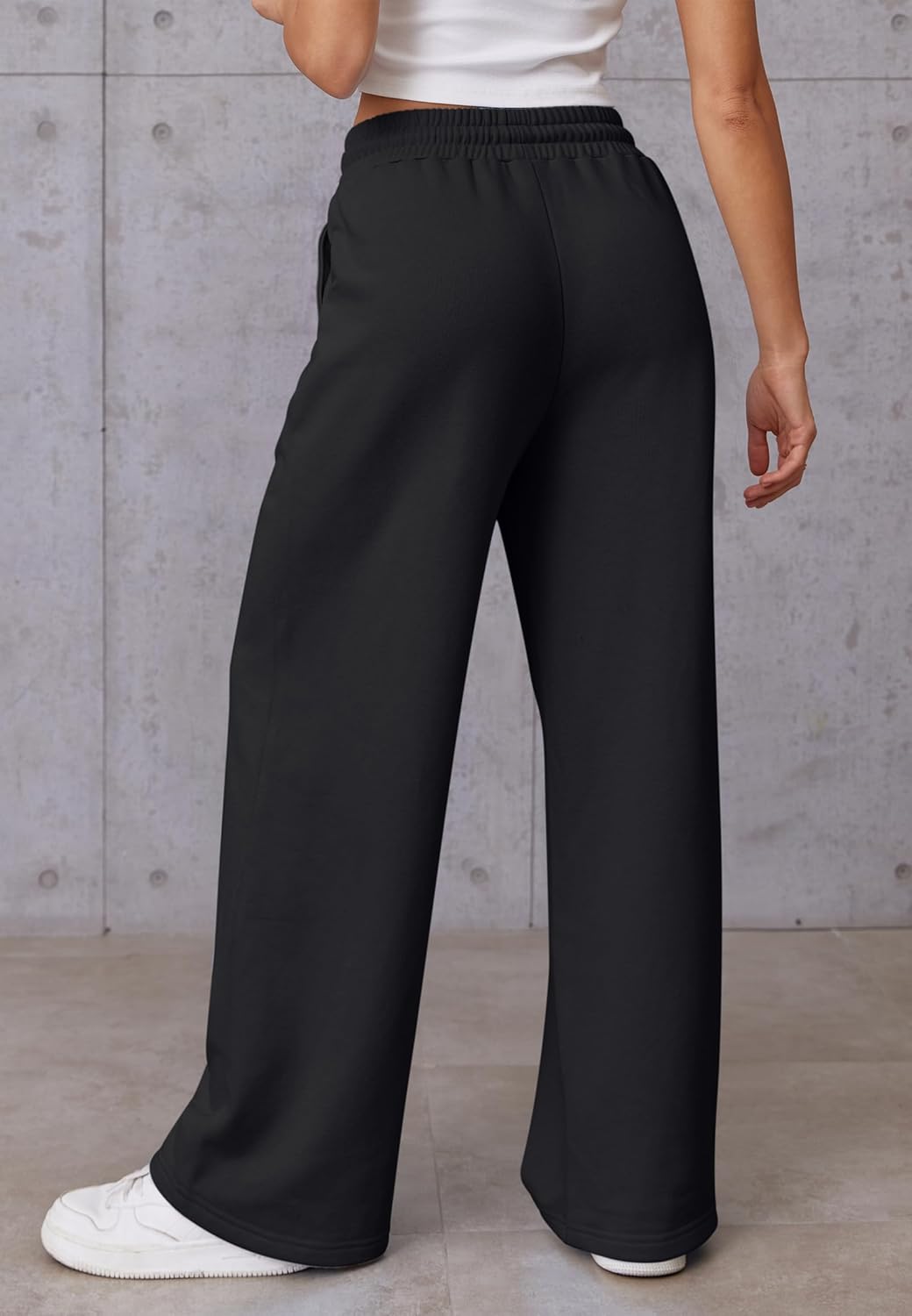 ATHMILE Womens Wide Leg Sweatpants High Waisted Baggy Pants Fashion Teen Girl Drawstring Athletic Joggers - Image 4