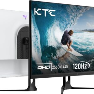 KTC 32 Inch Computer Monitor 2K – 1440P IPS Monitor 120Hz, Adaptive Sync, 109% sRGB, HDR10, Eye Care, HDMI Displayport, Tilt, VESA Compatible, 100Hz PC Monitors for Home Office Gaming, White, H32D6