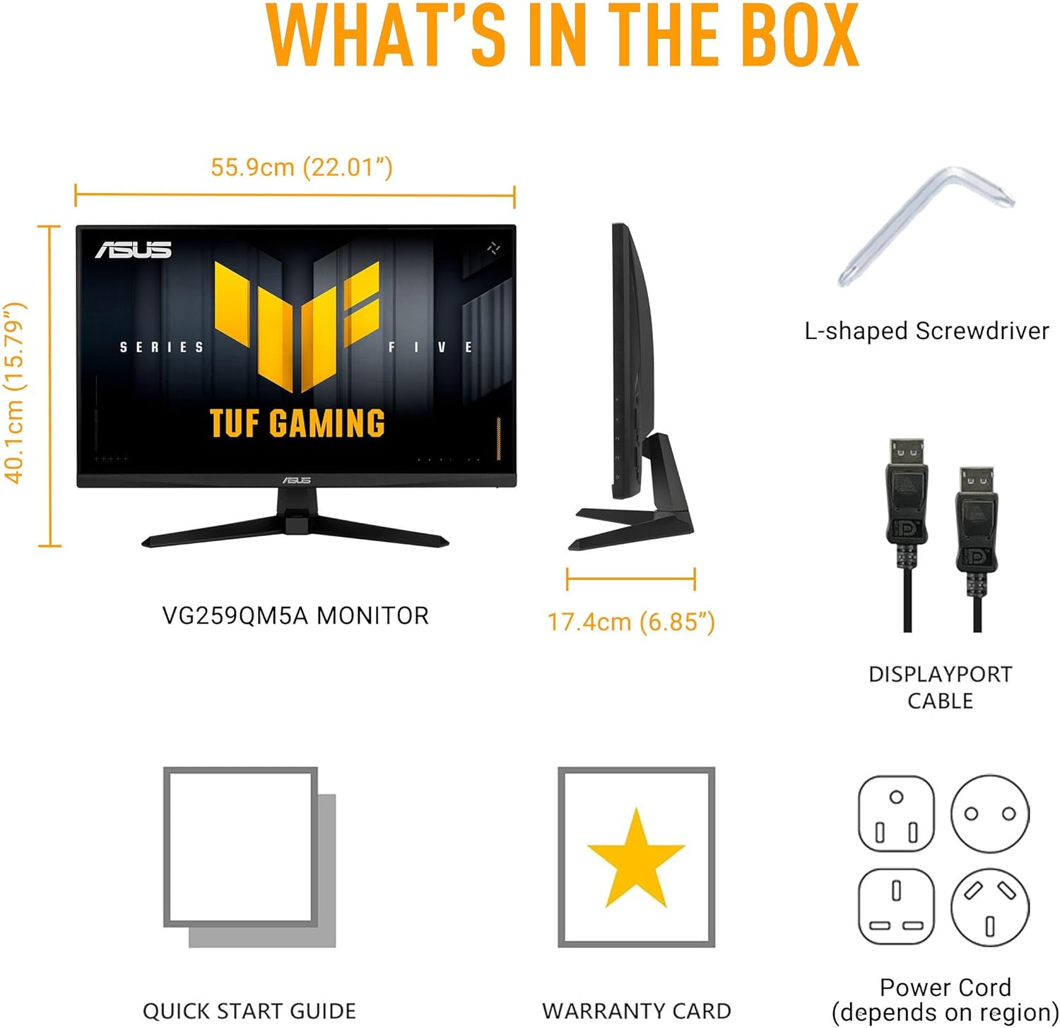 ASUS TUF Gaming Series 5 24.5” 1080P Monitor (VG259QM5A) – Full HD, Fast-IPS, 240Hz, 0.3ms, G-SYNC Compatible, FreeSync Premium, 99% sRGB, DisplayWidget, Gaming AI, 3 yr Warranty - Image 8