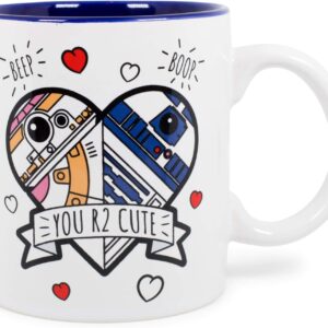 Star Wars Exclusive You R2 Cute Jumbo Ceramic Coffee Mug | R2-D2 And BB-8, Disney Kitchen Accessories | Housewares, Drinkware For Home Bar Set | Holds 20 Ounces