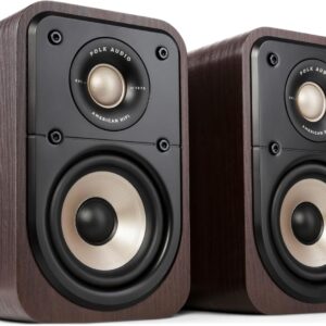 Polk Signature Elite ES10 Surround Sound Speakers – Hi-Res Audio Certified, Dolby Atmos & DTS:X Compatible, 1″ Tweeter & 4″ Woofer, Power Port Technology for Bass (Pair, Contemporary Walnut)