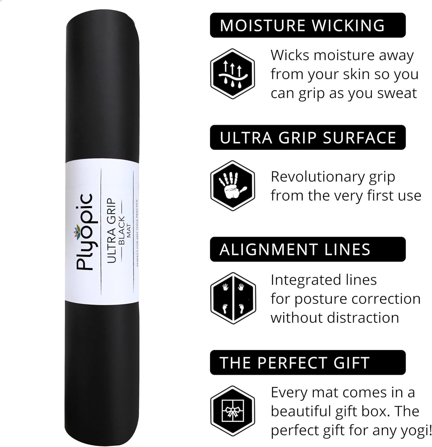Plyopic. Ultra-Grip Pro Yoga Mat – EXTREME Non-Slip Performance - Dry Grip & Wet Grip - Alignment Lines - Comfortable & Sweat Resistant - For Yoga, Pilates, Exercise, Workout, Bikram & Hot Yoga - Image 6