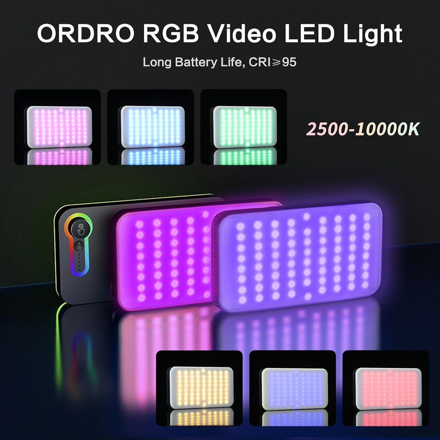 ORDRO 4K Video Camera Camcorder AC5 Plus Vlog Camera with 12X Optical Zoom &120X Intelligent Zoom Vlog Camera for YouTube with Mic,LED RGB Light Wide Angle Lens Handheld Holder 2 Batteries - Image 6