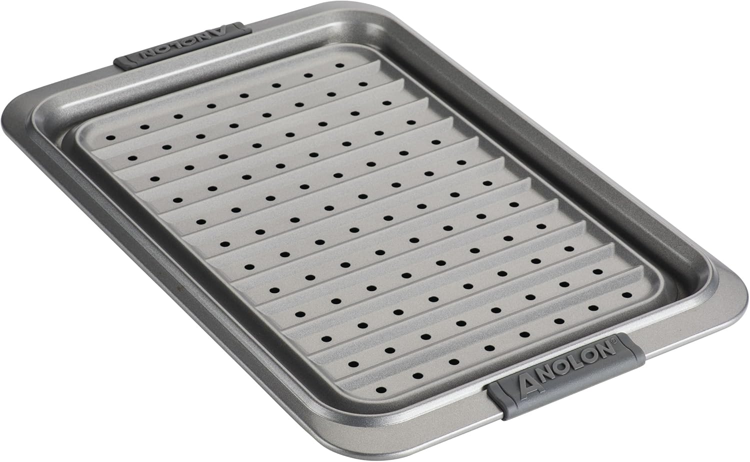 Anolon Advanced Nonstick Bakeware Set, Nonstick Cookie Sheet / Baking Sheet and Crisper Pan - 2 Piece, Graphite Gray