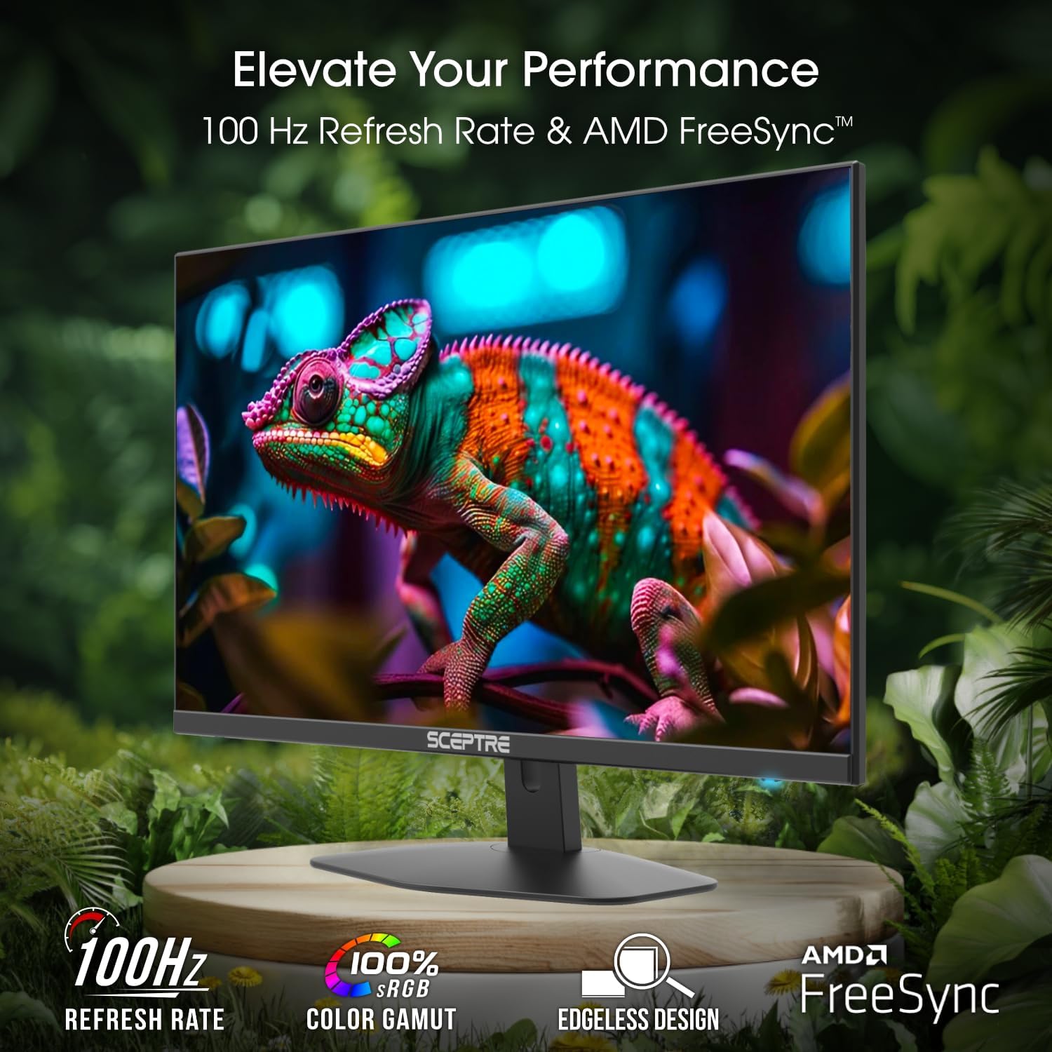 Sceptre New 27-inch Gaming Monitor 100Hz 1ms DisplayPort HDMI x2 100% sRGB AMD FreeSync Build-in Speakers, Eye Care Frameless Machine Black 2025 (E275W-FW100T) - Image 2