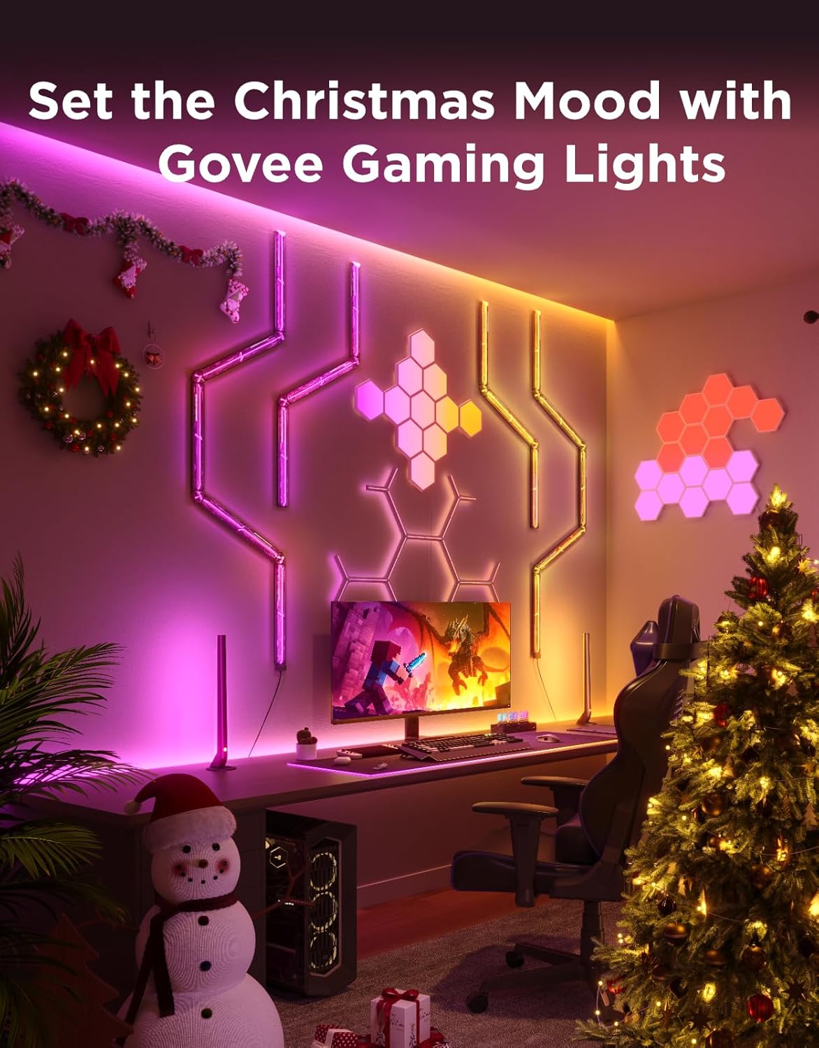 Govee RGBIC Gaming Light Bars H6047 with Smart Controller, Wi-Fi Smart LED Gaming Lights with Music Modes and 60+ Scene Modes Built, Works with Alexa & Google Assistant, Game Room Lights Decor - Image 2