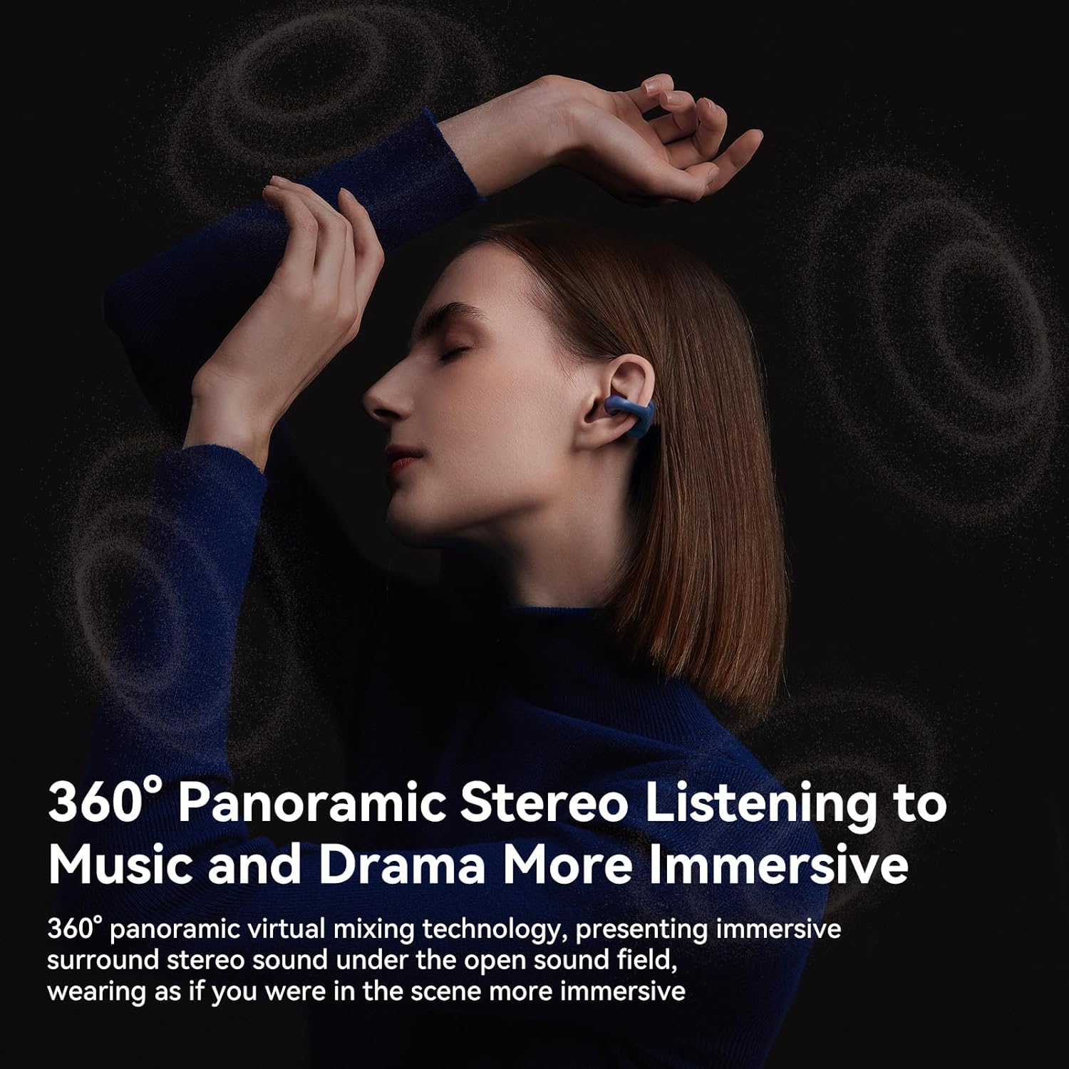 Sanag Z50S 2025 Upgrade Open Ear Free Clip-On Headphones, HiFi Sound Quality True Wireless Bluetooth Earphones, IPX4 Waterproof Sports Earbuds, 56H Playtime OWS Sport Running, App Custom Settings - Image 7