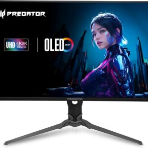 acer Predator Gaming Monitor | 31.5″ UHD 3840 x 2160 OLED | AMD FreeSync Premium Pro | 165Hz | 0.03ms | VESA DisplayHDR True Black 400 | DCI-P3 99% | Display Port 1.4 & 2 x HDMI 2.1 | X32 V2bmiiphx