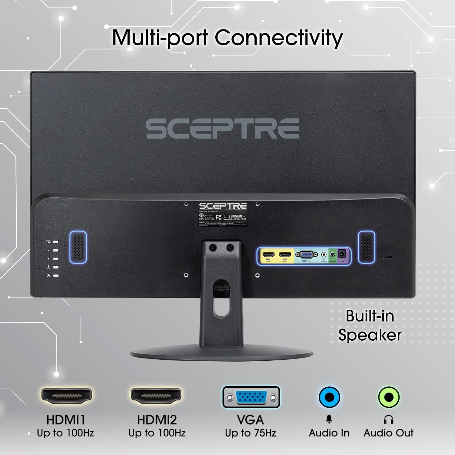 Sceptre New 24-inch Gaming Monitor 100Hz FreeSync 2X HDMI 1X VGA Build-in Speakers, Machine Black 2026 (E248W-FW100TR Series) - Image 4