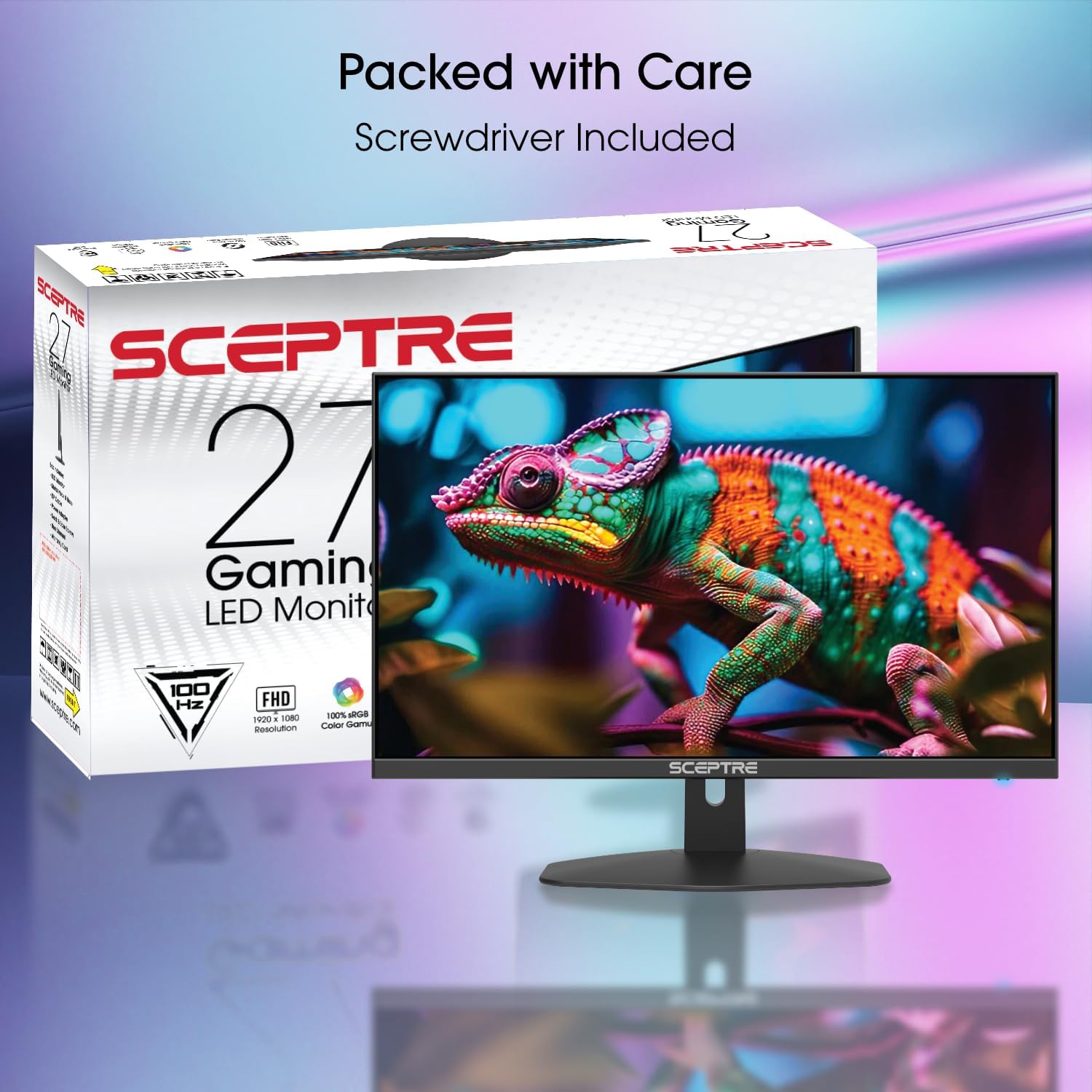 Sceptre New 27-inch Gaming Monitor 100Hz 1ms DisplayPort HDMI x2 100% sRGB AMD FreeSync Build-in Speakers, Eye Care Frameless Machine Black 2025 (E275W-FW100T) - Image 3