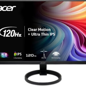 Acer R270 G0bi 27″ IPS Full HD (1920 x 1080) Ultra-Thin Gaming Office Monitor | Adaptive-Sync Support (FreeSync Compatible) | Up to 120Hz Refresh | 1ms (VRB) | 99% sRGB | Tilt | HDMI & VGA Ports