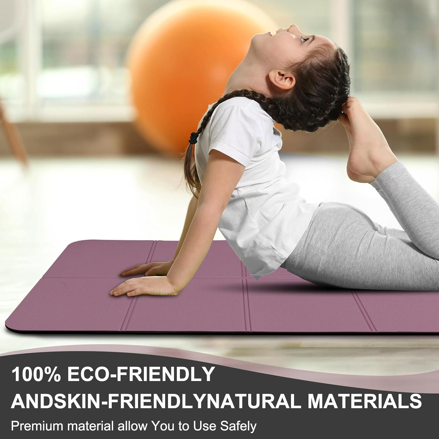 iodoo Foldable Yoga Mat 72" L x 32" W x 0.32 Inch Extra Thicked and Wided with Canvas Bag, Folding Yoga Mat for Travel with Canvas Carrying Bag, Non-Slip TPE Exercise Pilates Mat - Image 7