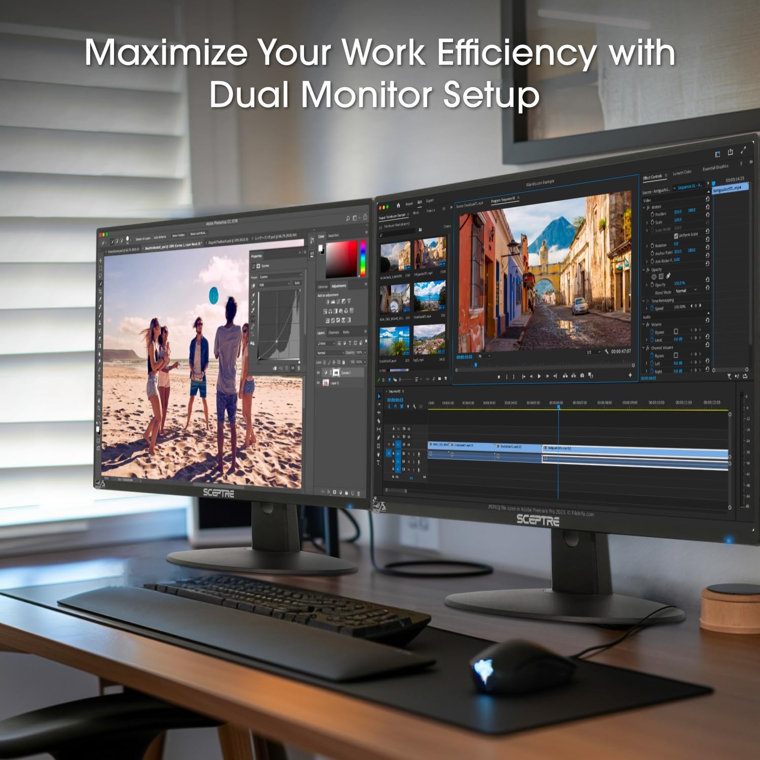 Sceptre New 24-inch Gaming Monitor 100Hz FreeSync 2X HDMI 1X VGA Build-in Speakers, Machine Black 2026 (E248W-FW100TR Series) - Image 6