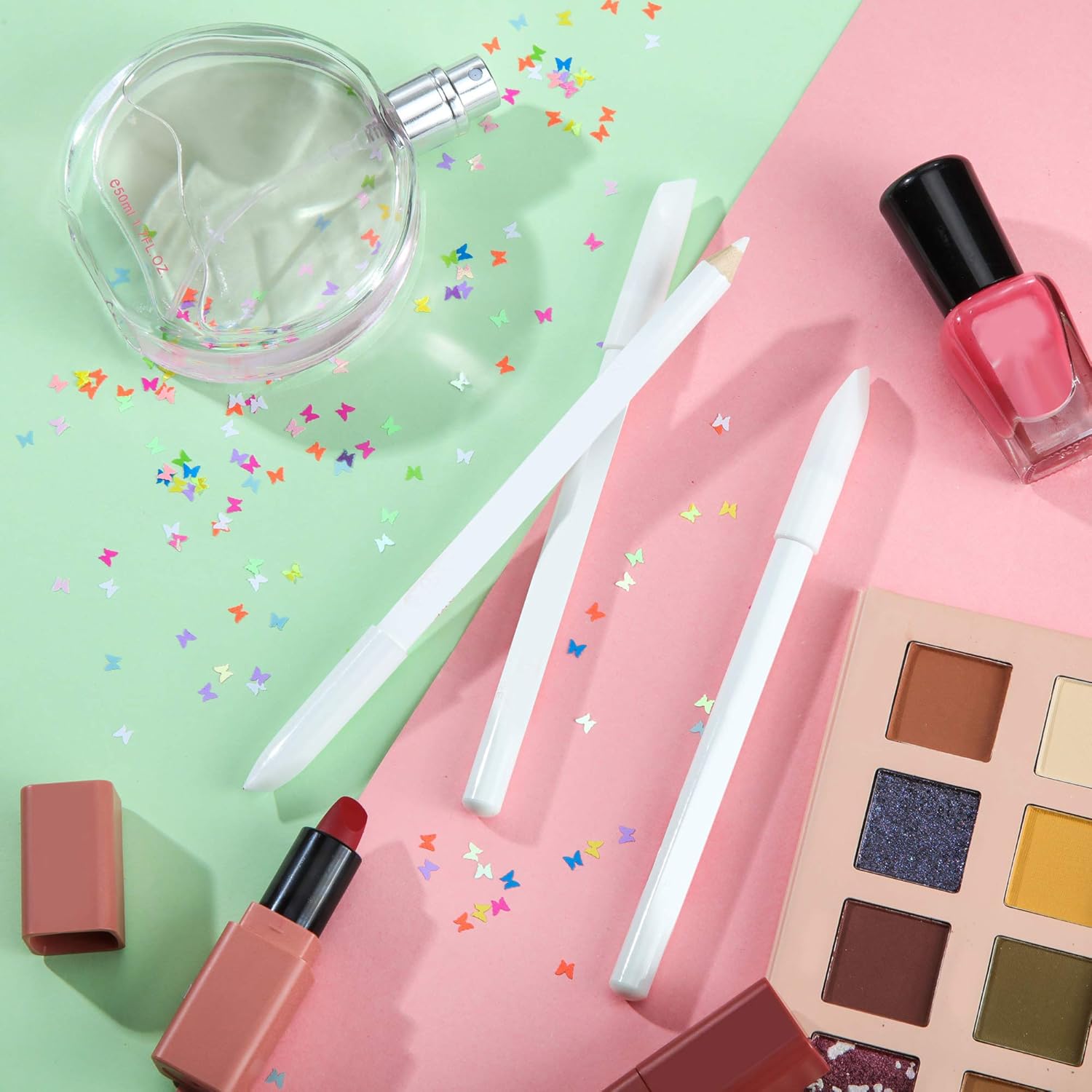 Maitys 1 Piece Nail Whitening Pencil 2-in-1 White Nail Pencil DIY Design Manicure with Cuticle Pusher - Image 4