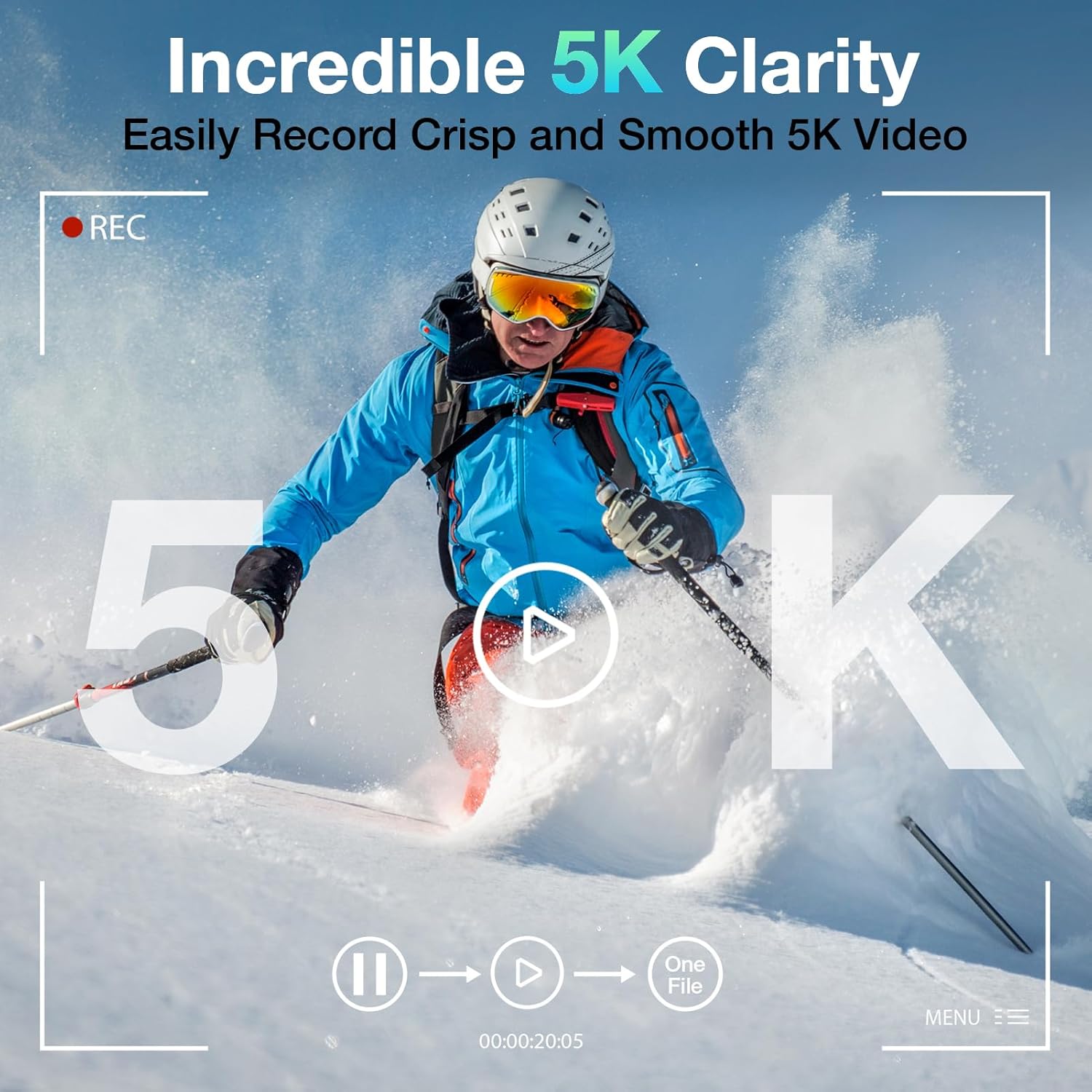 5K Digital Camera for Photography, 75MP WiFi Vlogging Camera for YouTube with 3" 180° Flip Screen, UHD Autofocus Video Camara with 18X Zoom, Compact Vlog Travel Camera with 64GB SD Card, 2 Batteries - Image 3