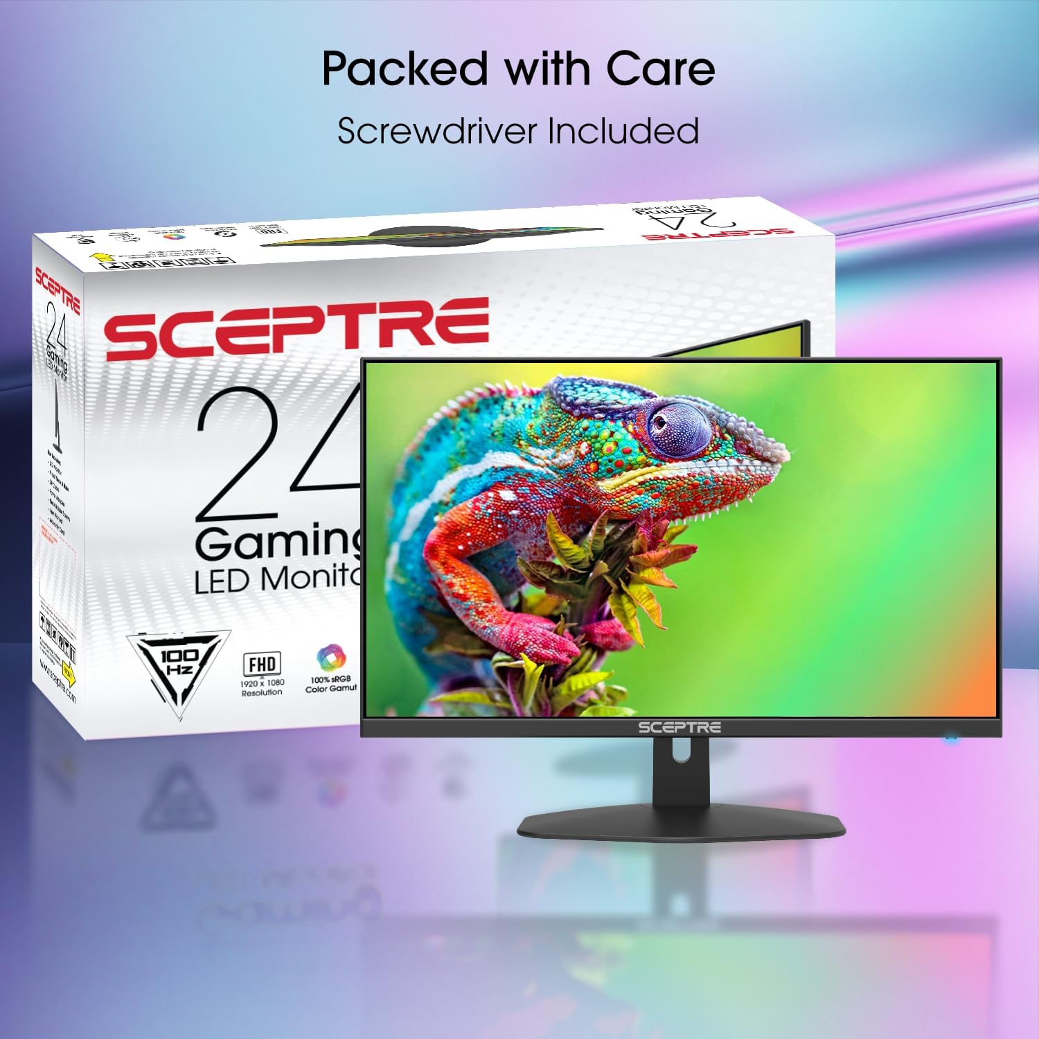 Sceptre New 24-inch Gaming Monitor 100Hz FreeSync 2X HDMI 1X DP Build-in Speakers, Machine Black 2026 (E248W-FW100T Series) - Image 3