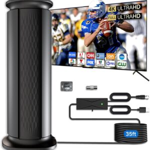2025 Upgraded TV Antenna Up 2800+ Miles Range, Digital Best Antenna for Smart Tv Indoor/Outdoor 4k Local Channels, Amplified HDTV Antenna Long Range with Amplifier Signal Booster/Thic Cable (Large-X)
