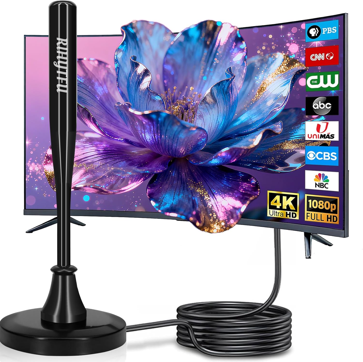 2025 Upgrade Antenna for Smart TV, Digital TV Antenna Indoor for Long Range Reception, HD Digital Antennas with Signal Booster for Local Channels, Supports 4K 1080P