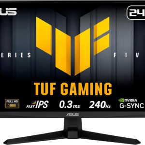 ASUS TUF Gaming Series 5 24.5” 1080P Monitor (VG259QM5A) – Full HD, Fast-IPS, 240Hz, 0.3ms, G-SYNC Compatible, FreeSync Premium, 99% sRGB, DisplayWidget, Gaming AI, 3 yr Warranty