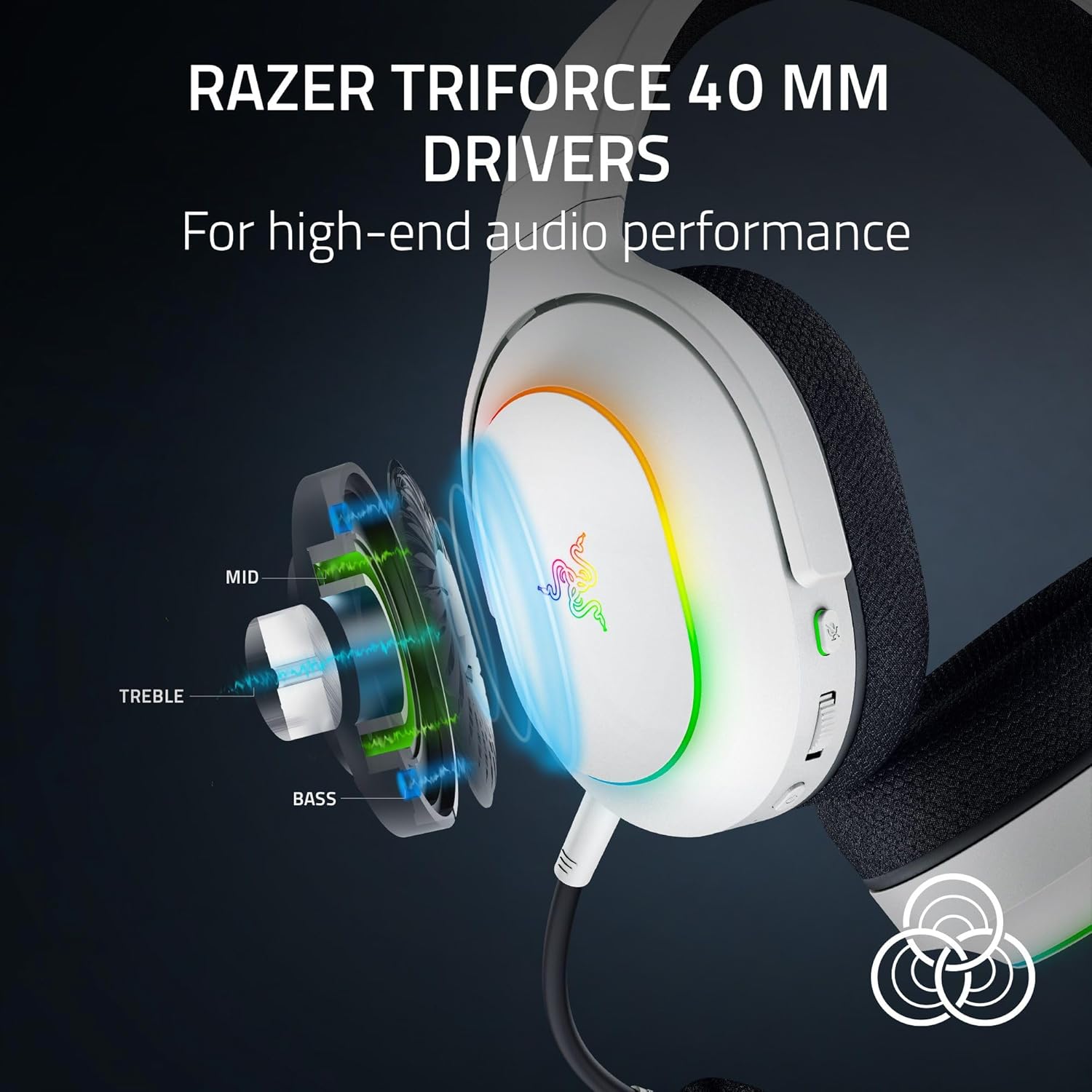 Razer Barracuda X Chroma Wireless Gaming Headset: 2.4GHz Wireless & Bluetooth - Lightweight - Chroma RGB - 40mm Drivers - Cardioid Mic - 70 Hr Battery - for PC, Mac, PS5, Switch 2, Smartphone - White - Image 5