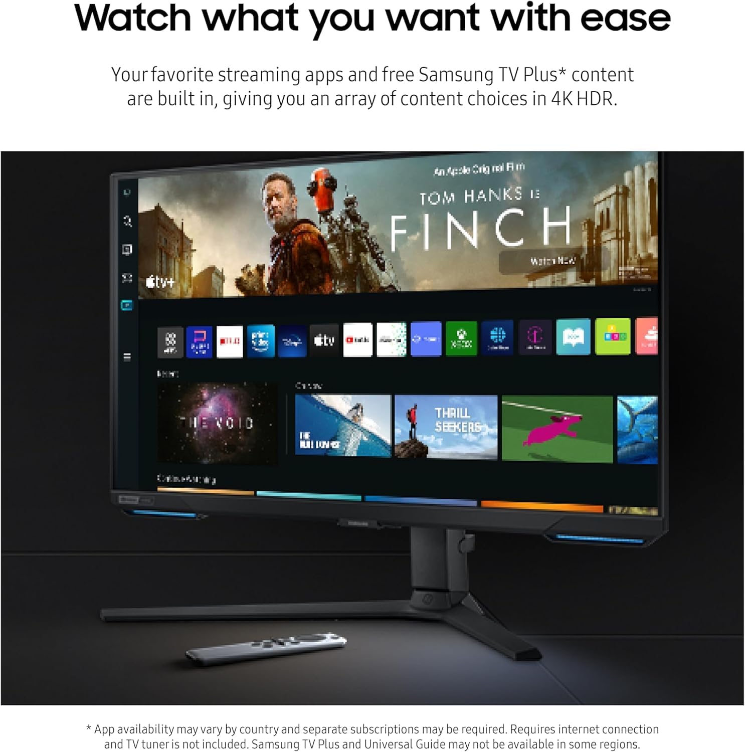 Samsung 28” Odyssey 4K UHD(3840x2160) Gaming Monitor | Smart TV | Game BAR | Built-in Speakers | HDR 400, 144Hz, 1ms | FreeSync Premium Pro Compatible and G-Sync | Wi-Fi 5 | Includes Remote Control - Image 2