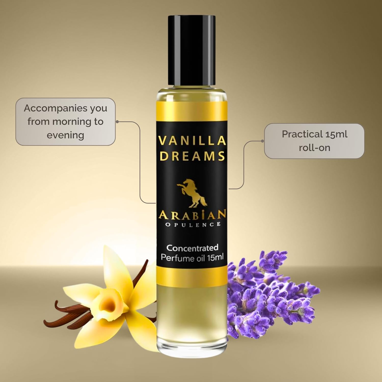 Arabian Opulence FR99 Vanilla Dreams Roll-on Perfume Oil for Women, Luxurious and Concentrated Long Lasting Perfume Oil, Alcohol-Free Travel Size Body Scent for All-Day Freshness (15ml) - Image 5