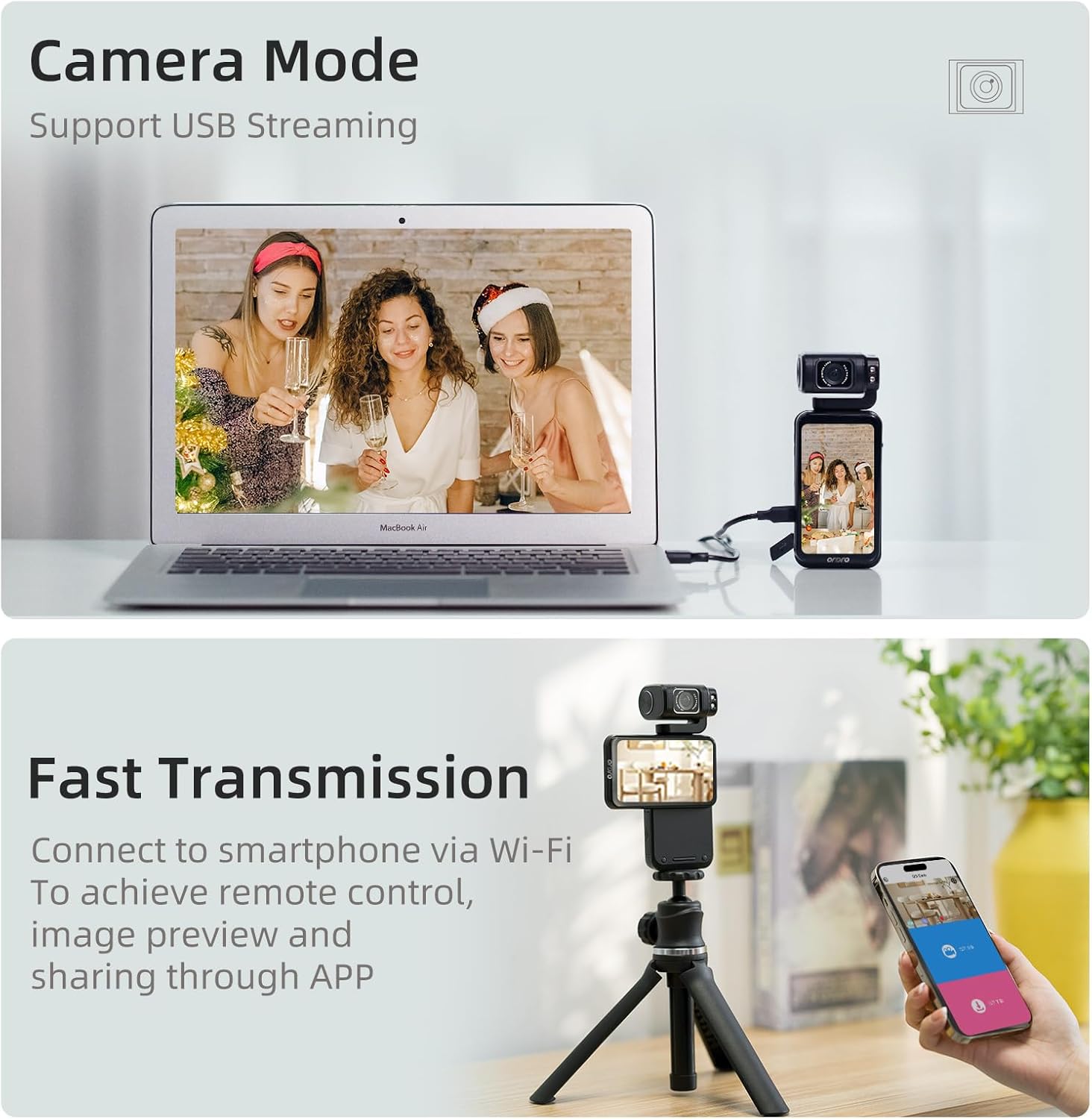 ORDRO M3 Handheld Digital Camera, 5K Video Camcorder 48MP 4K/60fps, 3.5'' Flippable Screen 3250mAh Battery WiFi IR Night Vision Camera for YouTube Vlogs w/64G Card - Image 6