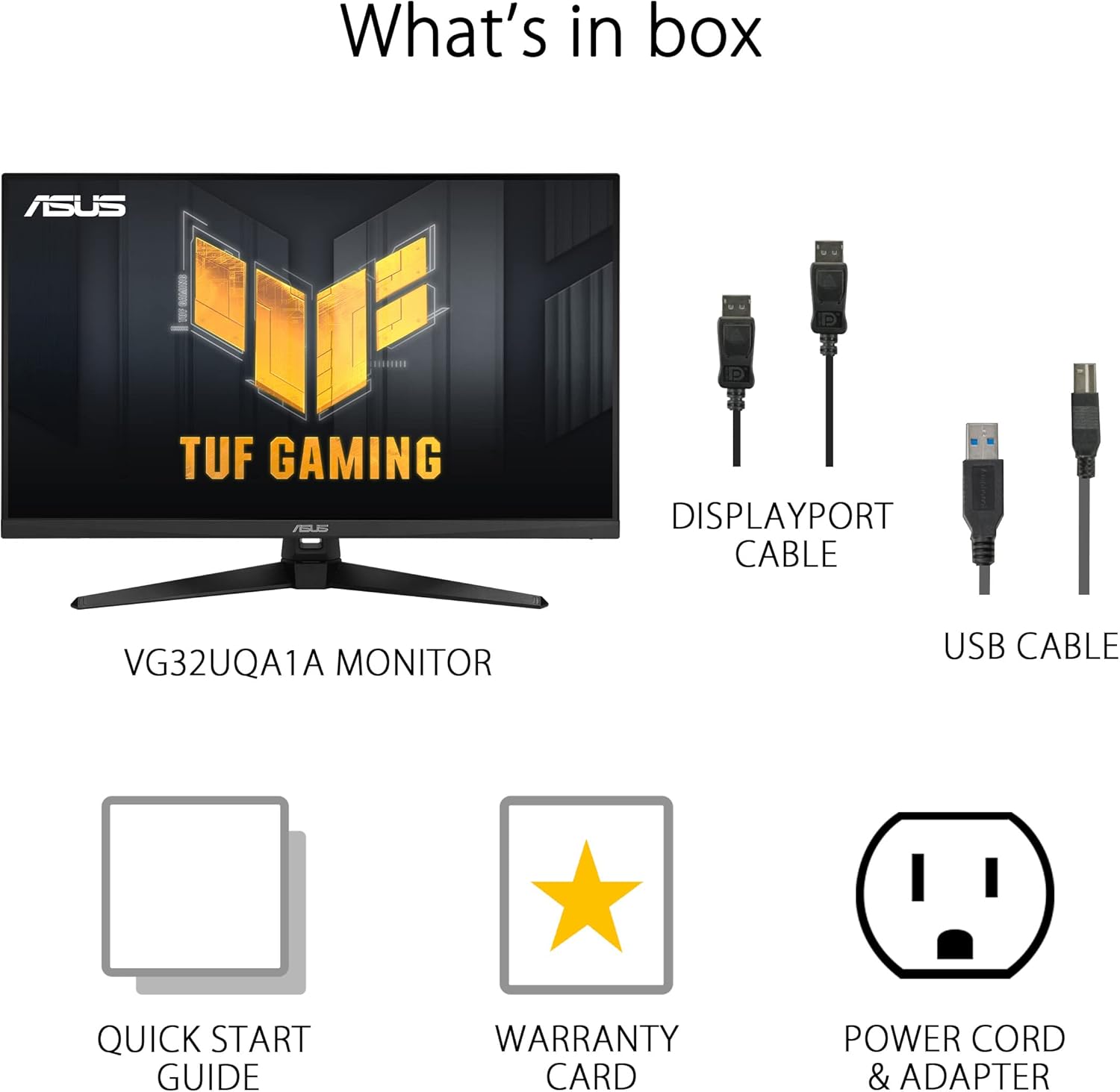 ASUS TUF Gaming 32” (31.5” viewable) 4K HDR DSC Gaming Monitor (VG32UQA1A) - UHD (3840 x 2160), 160Hz, 1ms, Extreme Low Motion Blur Sync, Freesync Premium, HDMI2.1, Speakers, 120% sRGB, DisplayHDR 400 - Image 7